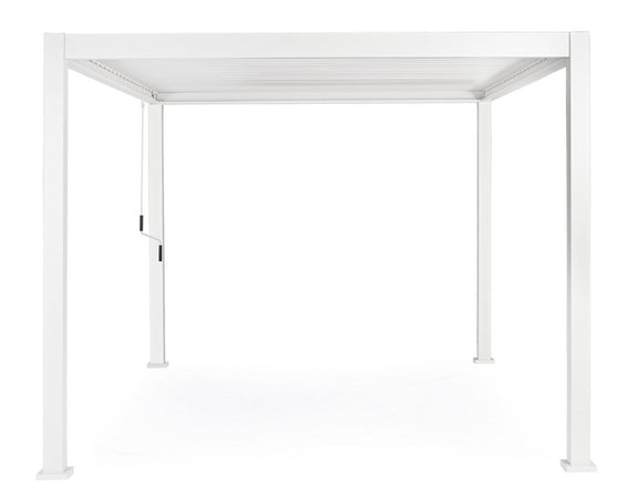 Gazebo pergola Bioclimatica con struttura in alluminio, tetto lamellare orientabile, da giardino e veranda