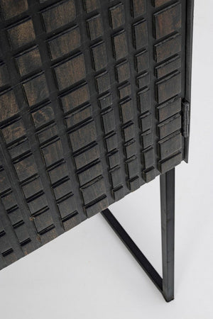 Credenza "Dorset" con struttura in acciaio, cassetti in legno, stile industriale
