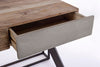 Scrivania Manchester con 2 cassetti, struttura in legno di mango ed acciaio, stile moderno, 120x60x92h