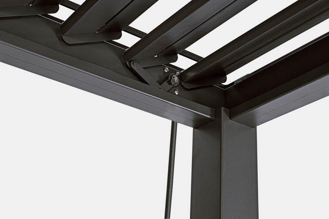 Gazebo pergola Bioclimatica con struttura in alluminio, tetto lamellare orientabile, da giardino e veranda
