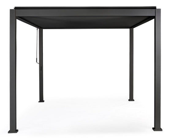 Gazebo pergola Bioclimatica con struttura in alluminio, tetto lamellare orientabile, da giardino e veranda