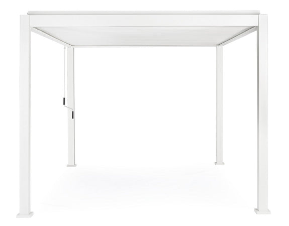 Gazebo pergola Bioclimatica con struttura in alluminio, tetto lamellare orientabile, da giardino e veranda
