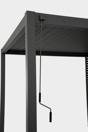 Gazebo pergola Bioclimatica con struttura in alluminio, tetto lamellare orientabile, da giardino e veranda