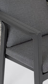 Set tavolo con 6 sedie Cordova in alluminio verniciato, seduta in fibra sintetica, per esterno