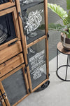 Credenza Liverpool con struttura e cassetti in acciaio, stile industriale