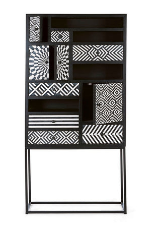 Credenza "Janesh" 4 ante, 6 cassetti, con struttura in legno di mango, stile moderno