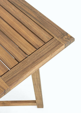Set tavolo con 4 sedie "Noemi" in legno di acacia, finitura ad olio, per esterno