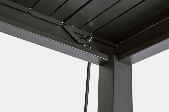 Gazebo pergola Bioclimatica con struttura in alluminio, tetto lamellare orientabile, da giardino e veranda