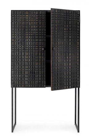 Credenza "Dorset" con struttura in acciaio, cassetti in legno, stile industriale