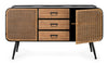 Credenza Elton con struttura in acciaio, cassetti in legno di abete, stile vintage