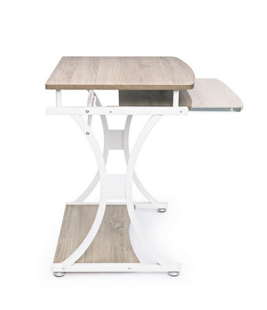 Scrivania "Violet" per PC con piani in MDF, struttura in acciaio verniciato, porta tastiera, 70 x 55 cm