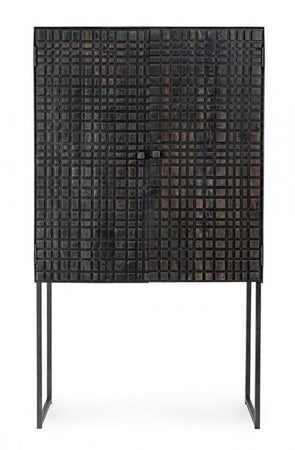 Credenza "Dorset" con struttura in acciaio, cassetti in legno, stile industriale