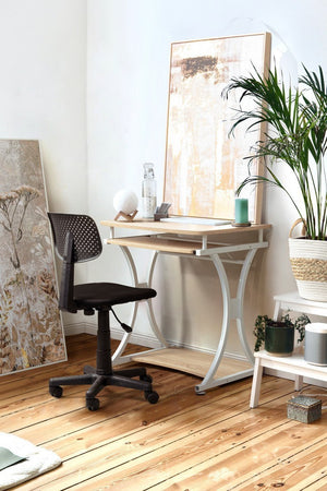 Scrivania "Violet" per PC con piani in MDF, struttura in acciaio verniciato, porta tastiera, 70 x 55 cm