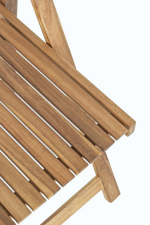 Set tavolo con 4 sedie "Noemi" in legno di acacia, finitura ad olio, per esterno