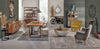 Credenza Liverpool con struttura e cassetti in acciaio, stile industriale