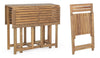 Set tavolo con 4 sedie Noemi in legno di acacia, finitura ad olio, per esterno