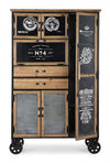Credenza Liverpool con struttura e cassetti in acciaio, stile industriale