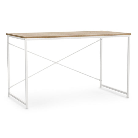 Scrivania "Elettro" bianca, struttura in acciaio verniciato, stile moderno, 120 x 60 x 70 cm