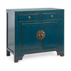 Credenza Jinan, struttura in legno di olmo riciclato, con finitura lucida, maniglie in rame