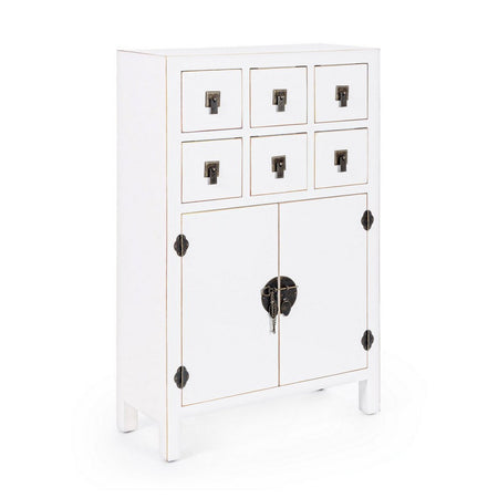 Mobile "Pechino", struttura in legno MDF, finitura a base di nitrocellulosa, maniglie in acciaio