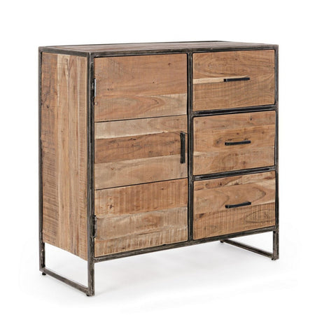 Credenza "Elmer" con struttura in legno di acacia, schienale in compensato, stile moderno