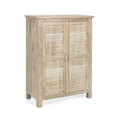 Credenza "Mayra" con struttura in legno di mango, decorazioni a mano, stile naturale