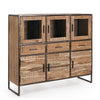 Credenza Elmer con struttura in legno di acacia, schienale in compensato, stile moderno