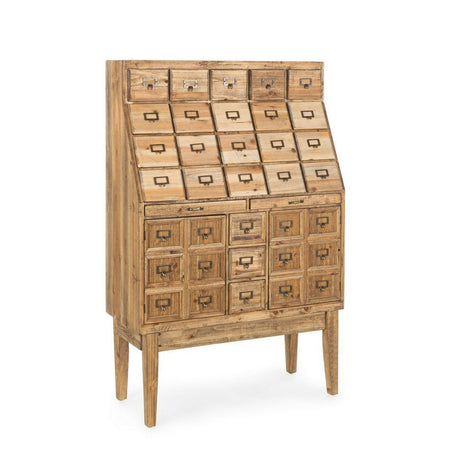 Dispensa "Sixtem" 2 ante e 25 cassetti con struttura e cassetti in legno di pino, stile industriale