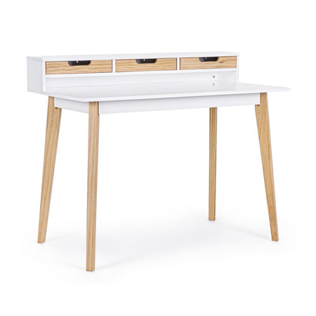 Scrivania "Toronto" con 3 cassetti, gambe in legno di pino, piano in MDF, 110 x 60 cm
