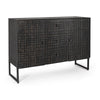 Credenza Dorset con struttura in acciaio, cassetti in legno, stile industriale