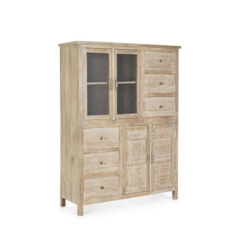 Credenza "Mayra" con struttura in legno di mango, decorazioni a mano, stile naturale