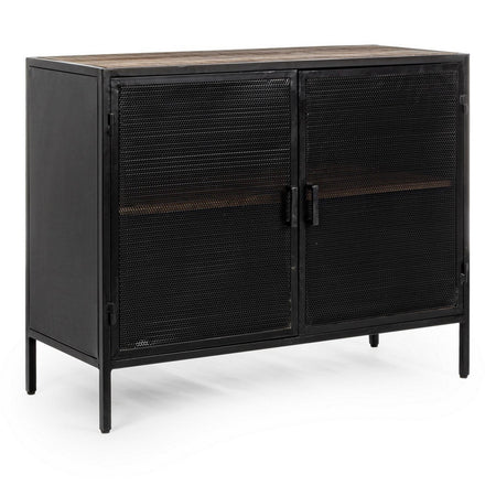 Credenza "Roderic" 2 ante con struttura in acciaio verniciato, stile industriale