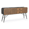 Credenza Elton con struttura in acciaio, cassetti in legno di abete, stile vintage