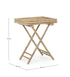 Tavolino pieghevole con vassoio Joyce per esterno, in bambù, da 63 x 43 cm