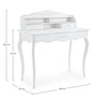 Scrittoio Daisy bianco, con 2 cassetti, struttura in legno, stile vintage, 100 x 45 x 103 cm