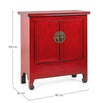 Credenza Jinan, struttura in legno di olmo riciclato, con finitura lucida, maniglie in rame