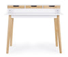 Scrivania Toronto con 3 cassetti, gambe in legno di pino, piano in MDF, 110 x 60 cm