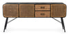 Credenza Elton con struttura in acciaio, cassetti in legno di abete, stile vintage