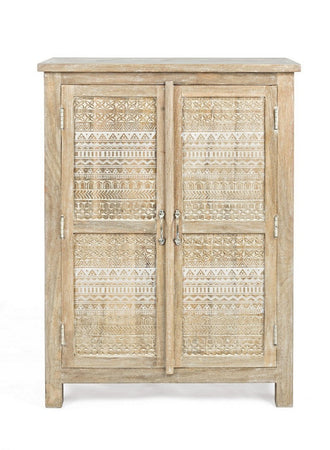 Credenza "Mayra" con struttura in legno di mango, decorazioni a mano, stile naturale