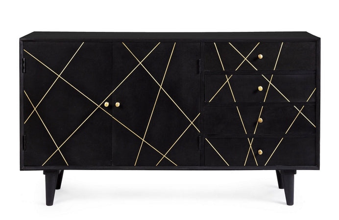 Credenza "Lineas" con struttura in legno di mango, cassetti in mdf, stile moderno