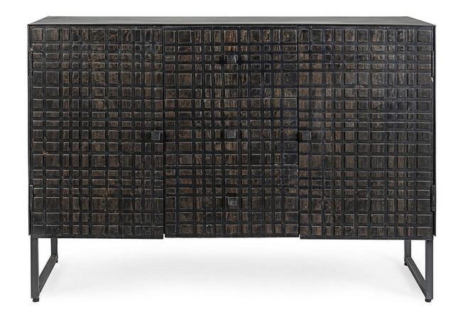 Credenza "Dorset" con struttura in acciaio, cassetti in legno, stile industriale