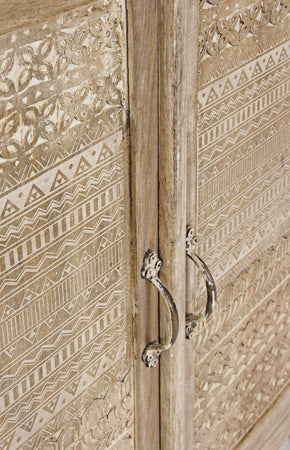 Credenza "Mayra" con struttura in legno di mango, decorazioni a mano, stile naturale