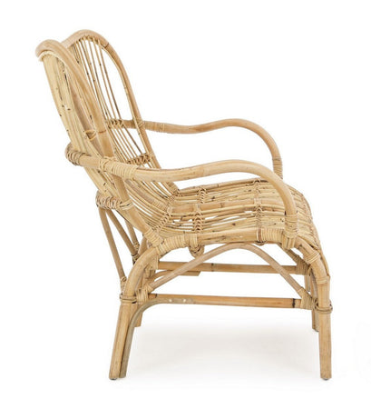 Divano "Clarita" a due posti, struttura in rattan e fibre naturali, per esterno