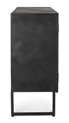Credenza Dorset con struttura in acciaio, cassetti in legno, stile industriale