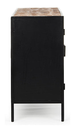 Credenza "Roderic" 2 ante con struttura in acciaio verniciato, stile industriale