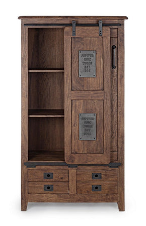 Credenza "Jupiter" con struttura in legno di mango, maniglie in acciaio, stile vintage