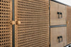 Credenza Elton con struttura in acciaio, cassetti in legno di abete, stile vintage