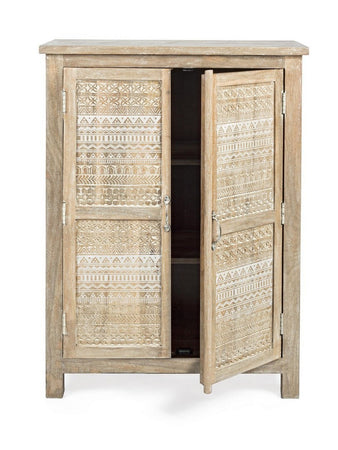 Credenza "Mayra" con struttura in legno di mango, decorazioni a mano, stile naturale