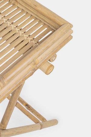 Tavolino pieghevole con vassoio "Joyce" per esterno, in bambù, da 63 x 43 cm