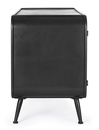 Credenza "Elton" con struttura in acciaio, cassetti in legno di abete, stile vintage
